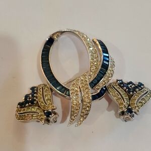 vintage panetta brooch earrings